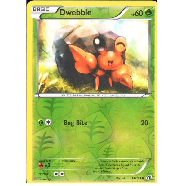 POKEMON Black &amp; White Legendary Treasures - DWEBBLE 13/113 REV HOLO