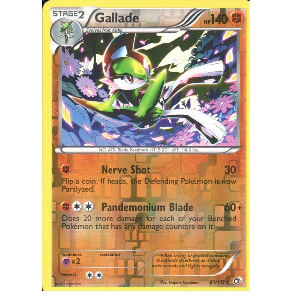 POKEMON Black &amp; White Legendary Treasures - GALLADE 81/113 REV HOLO