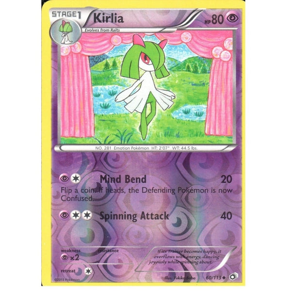 POKEMON Black &amp; White Legendary Treasures - KIRLIA 60/113 REV HOLO