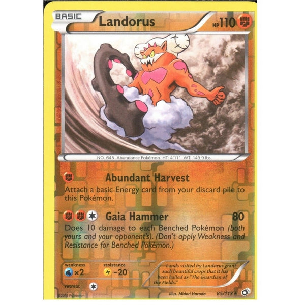 POKEMON Black &amp; White Legendary Treasures - LANDORUS 85/113 REV HOLO