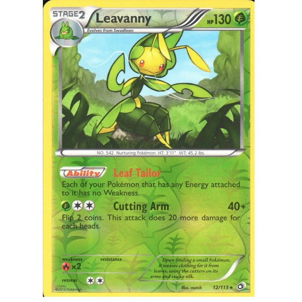 POKEMON Black &amp; White Legendary Treasures - LEAVANNY 12/113 REV HOLO