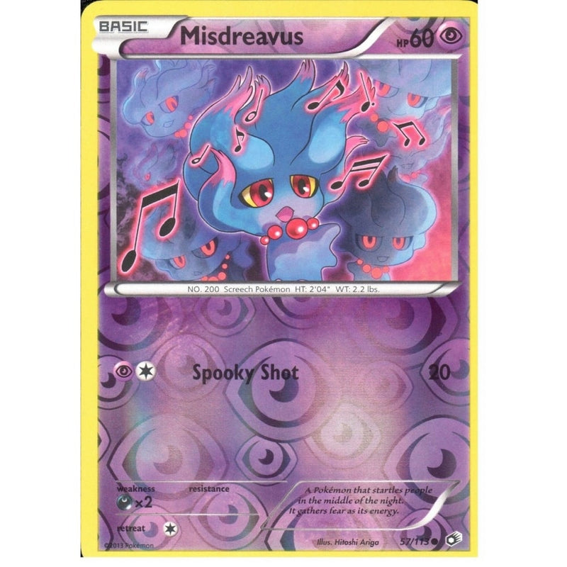 POKEMON Black & White Legendary Treasures - MISDREAVUS 57/113 REV HOLO - Recaptured LTD POKEMON Black & White Legendary Treasures - MISDREAVUS 57/113 REV HOLO - Recaptured LTD