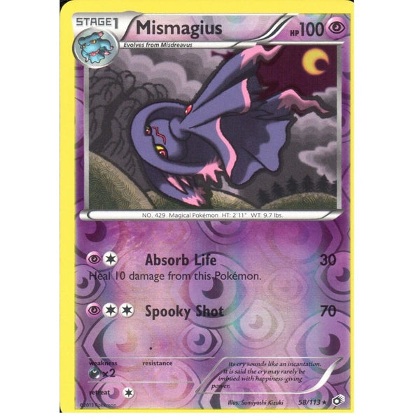 POKEMON Black &amp; White Legendary Treasures - MISMAGIUS 58/113 REV HOLO