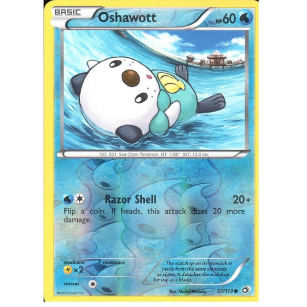 POKEMON Black &amp; White Legendary Treasures - OSHAWOTT 37/113 REV HOLO