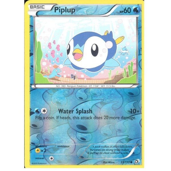 POKEMON Black &amp; White Legendary Treasures - PIPLUP 33/113 REV HOLO