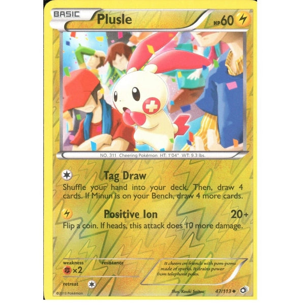 POKEMON Black &amp; White Legendary Treasures - PLUSLE 47/113 REV HOLO