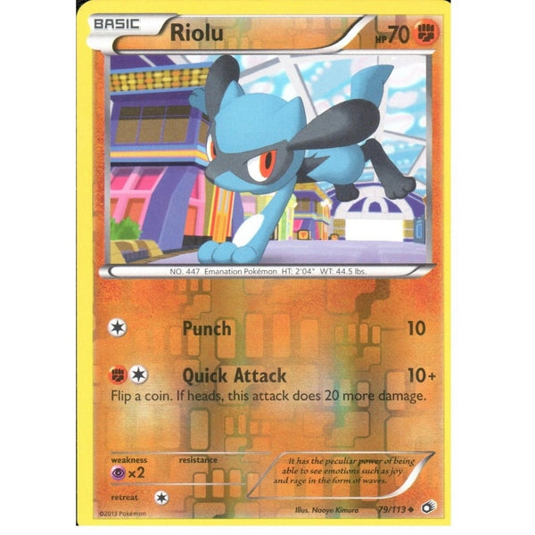 POKEMON Black &amp; White Legendary Treasures - RIOLU 79/113 REV HOLO