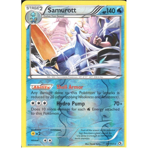 POKEMON Black &amp; White Legendary Treasures - SAMUROTT 39/113 REV HOLO