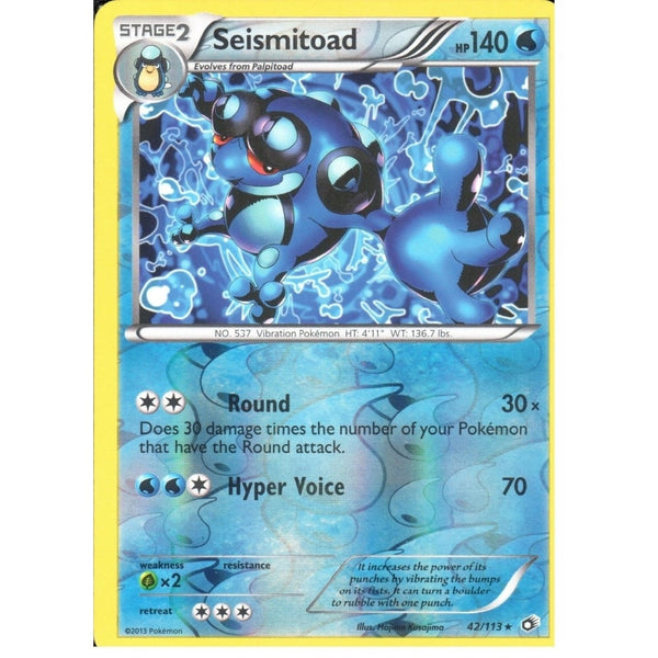 POKEMON Black &amp; White Legendary Treasures - SEISMITOAD 42/113 REV HOLO
