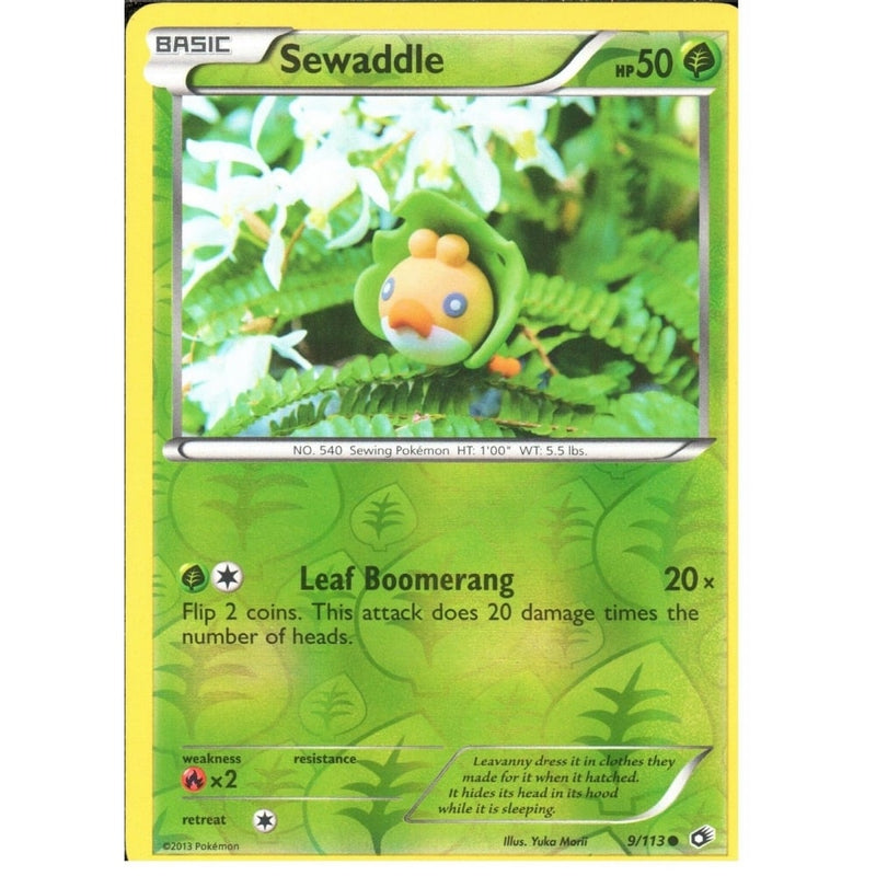 POKEMON Black & White Legendary Treasures - SEWADDLE 9/113 REV HOLO - Recaptured LTD POKEMON Black & White Legendary Treasures - SEWADDLE 9/113 REV HOLO - Recaptured LTD