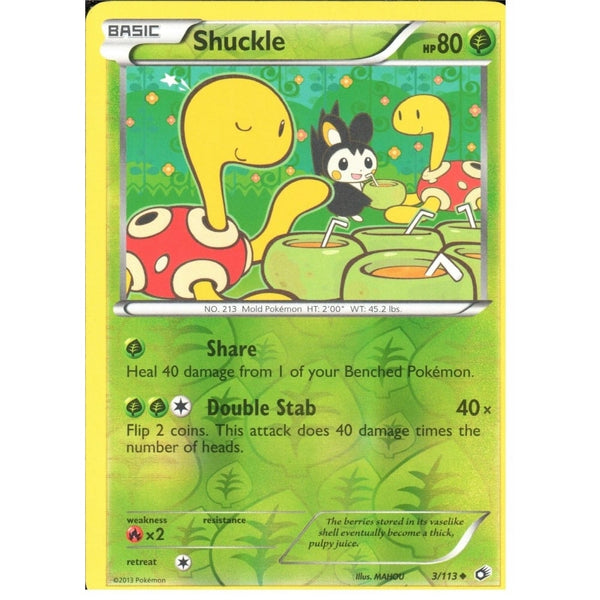 POKEMON Black &amp; White Legendary Treasures - SHUCKLE 3/113 REV HOLO