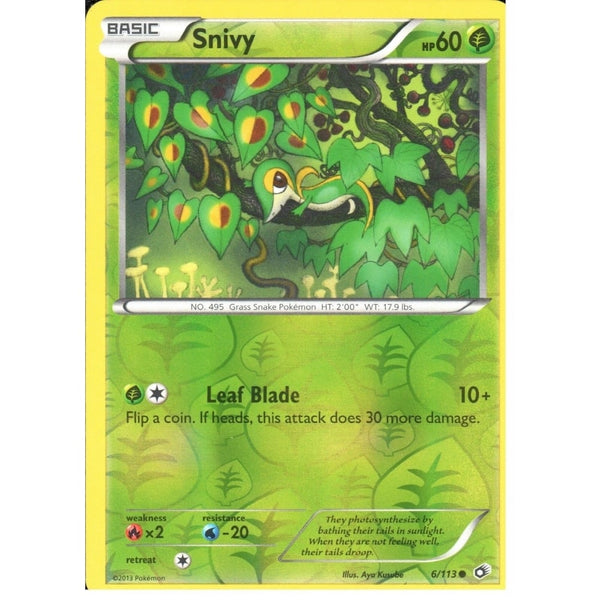 POKEMON Black &amp; White Legendary Treasures - SNIVY 6/113 REV HOLO