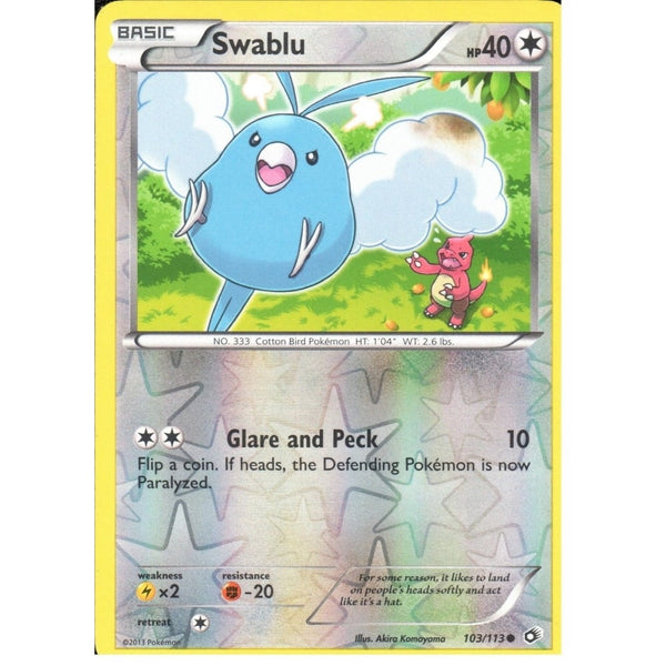 POKEMON Black &amp; White Legendary Treasures - SWABLU 103/113 REV HOLO