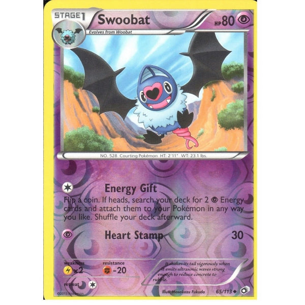 POKEMON Black &amp; White Legendary Treasures - SWOOBAT 65/113 REV HOLO