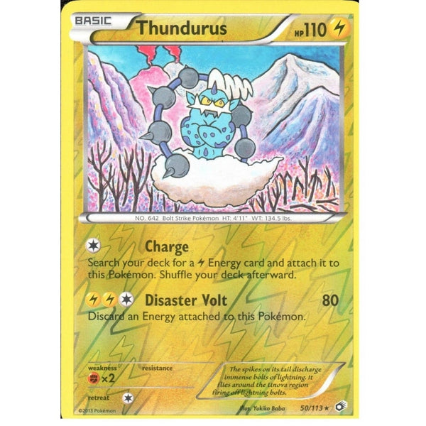 POKEMON Black &amp; White Legendary Treasures - THUNDURUS 50/113 REV HOLO