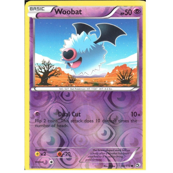 POKEMON Black &amp; White Legendary Treasures - WOOBAT 64/113 REV HOLO