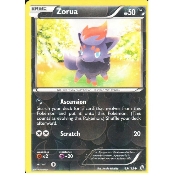 POKEMON Black &amp; White Legendary Treasures - ZORUA 89/113 REV HOLO