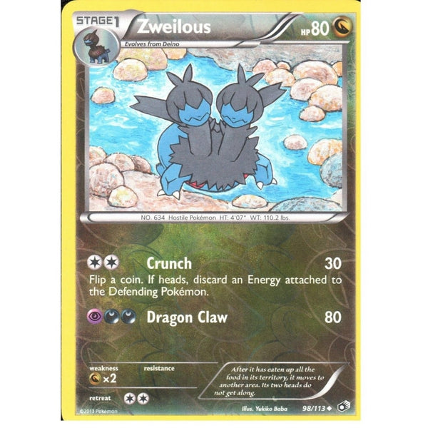 POKEMON Black &amp; White Legendary Treasures - ZWEILOUS 98/113 REV HOLO