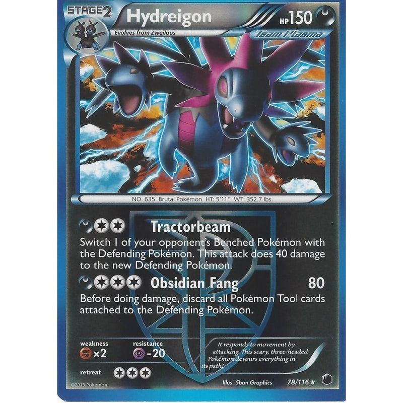 POKEMON Black & White PLAZMA FREEZE CARD - HYDREIGON 78/116 RARE REVER - Recaptured LTD POKEMON Black & White PLAZMA FREEZE CARD - HYDREIGON 78/116 RARE REVER - Recaptured LTD