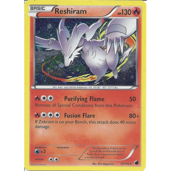 Pokemon Black &amp; White - RESHIRAM 17/116 PROMO ALTERNATE HOLO