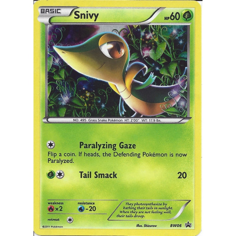 Pokemon Black & White: SNIVY HP60 - BW06 PROMO - HOLO - BLACK STAR - Recaptured LTD Pokemon Black & White: SNIVY HP60 - BW06 PROMO - HOLO - BLACK STAR - Recaptured LTD