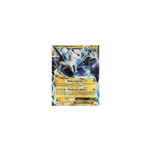 Pokemon Black &amp; White - THUNDURUS EX BW81 - BLACK STAR PROMO HOLO - HALF ART