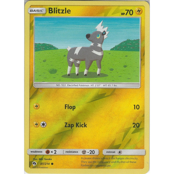 Pokemon Blitzle - 81/214 - Common Reverse Holo Card - SM8 Lost Thunder