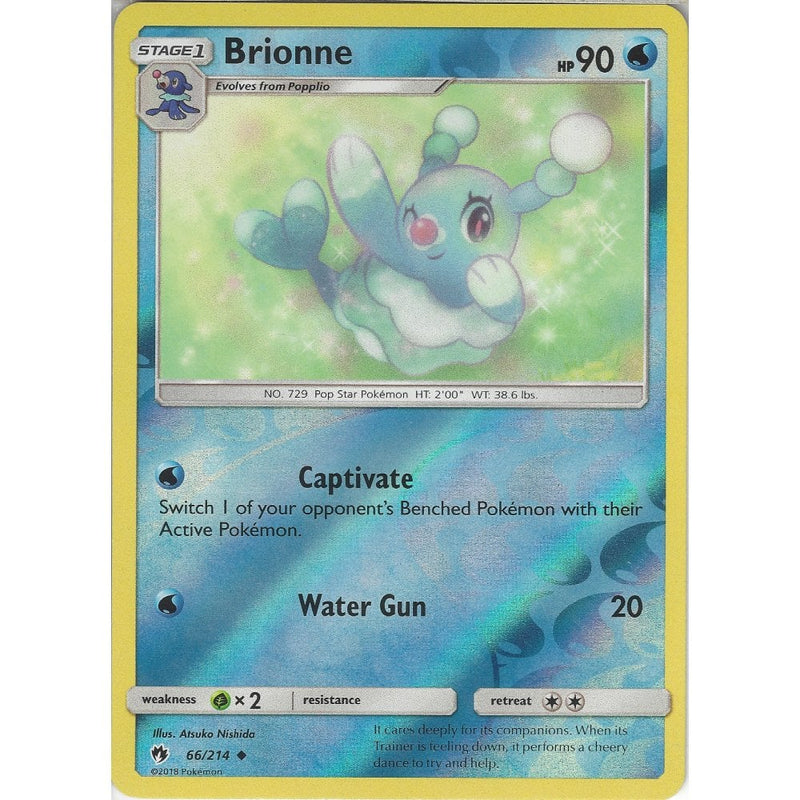 Pokemon Brionne - 66/214 - Uncommon Reverse Holo Card - SM8 Lost Thund -  Recaptured LTD