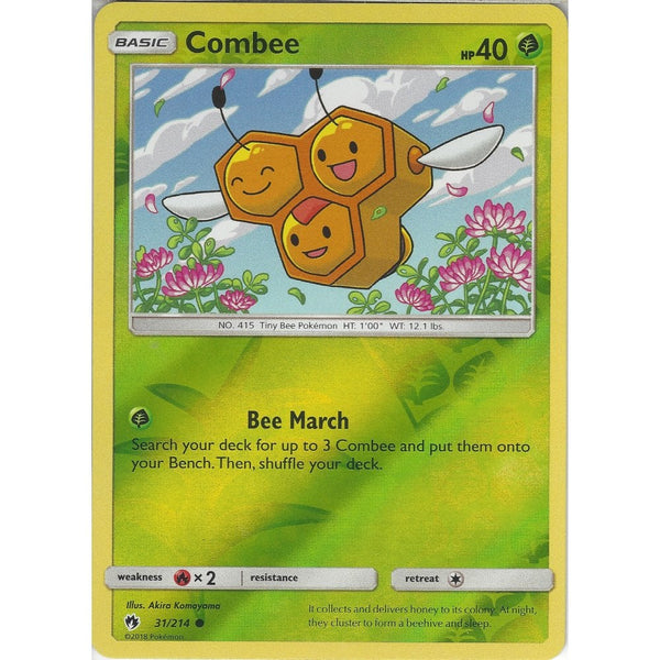 Pokemon Combee - 31/214 - Common Reverse Holo Card - SM8 Lost Thunder