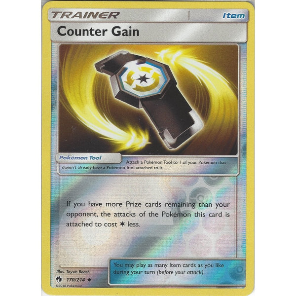 Pokemon Counter Gain - 170/214 - Uncommon Reverse Holo Card - SM8 Lost Thunder