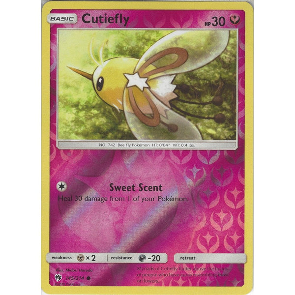 Pokemon Cutiefly - 145/214 - Common Reverse Holo Card - SM8 Lost Thunder