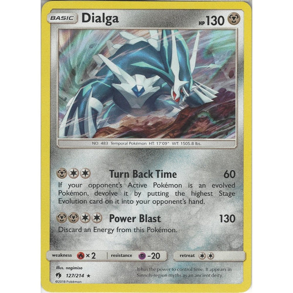 Pokemon Dialga - 127/214 - Rare Holo Card - SM8 Lost Thunder