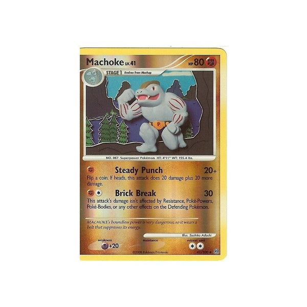 Pokemon Diamond And Pearl Stormfront - MACHOKE 41/100 REV HOLO