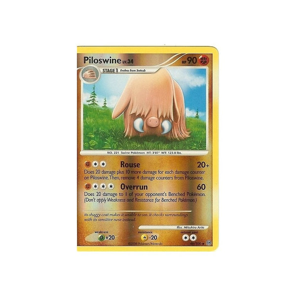 Pokemon Diamond And Pearl Stormfront - PILOSWINE 46/100 REV HOLO