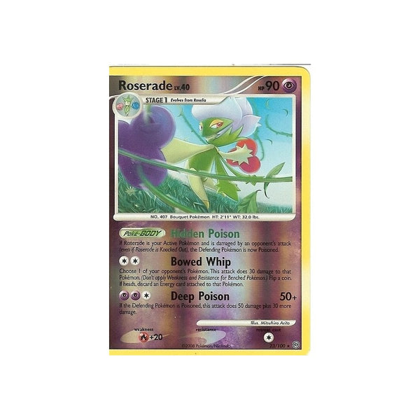Pokemon Diamond And Pearl Stormfront - ROSERADE 23/100 RARE REV HOLO