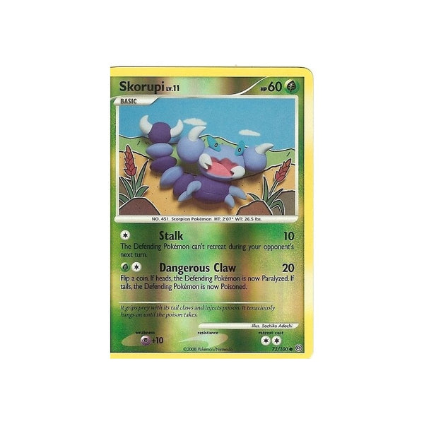 Pokemon Diamond And Pearl Stormfront - SKORUPI 73/100 REV HOLO