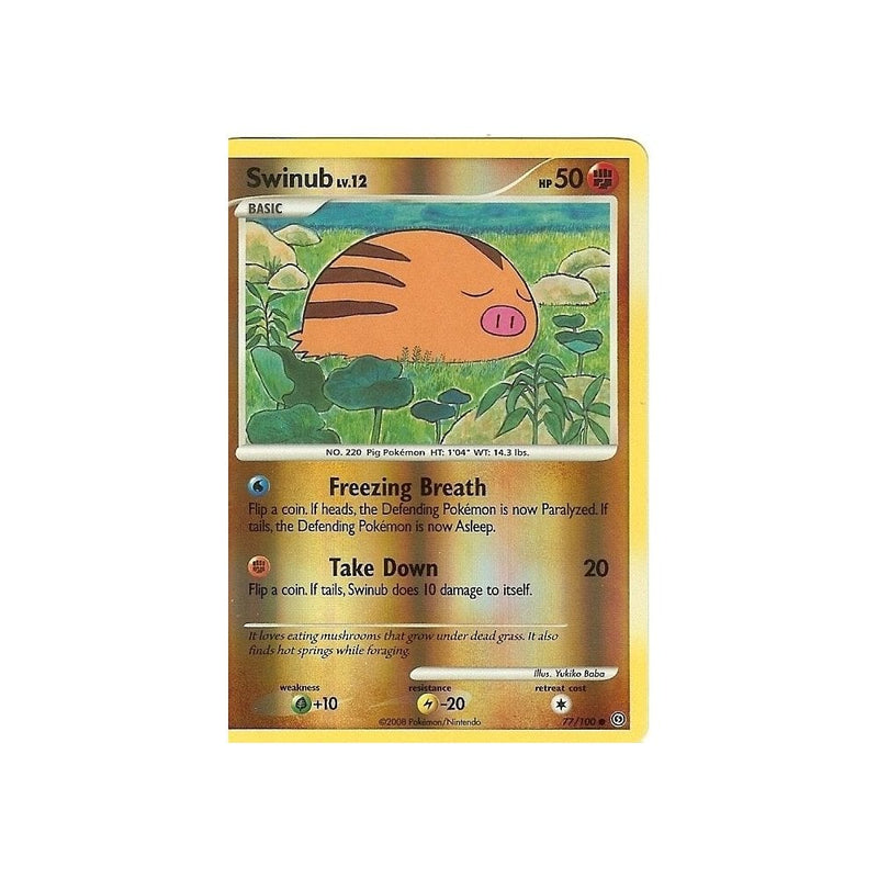 Pokemon Diamond And Pearl Stormfront - SWINUB 77/100 REV HOLO - Recaptured LTD Pokemon Diamond And Pearl Stormfront - SWINUB 77/100 REV HOLO - Recaptured LTD