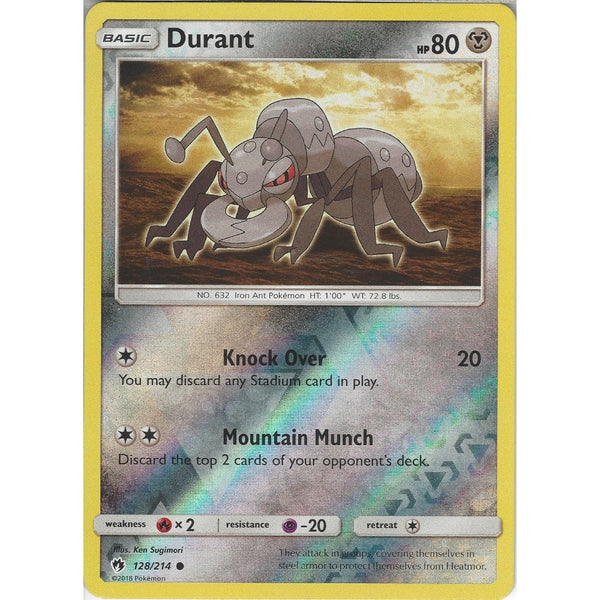 Pokemon Durant - 128/214 - Common Reverse Holo Card - SM8 Lost Thunder