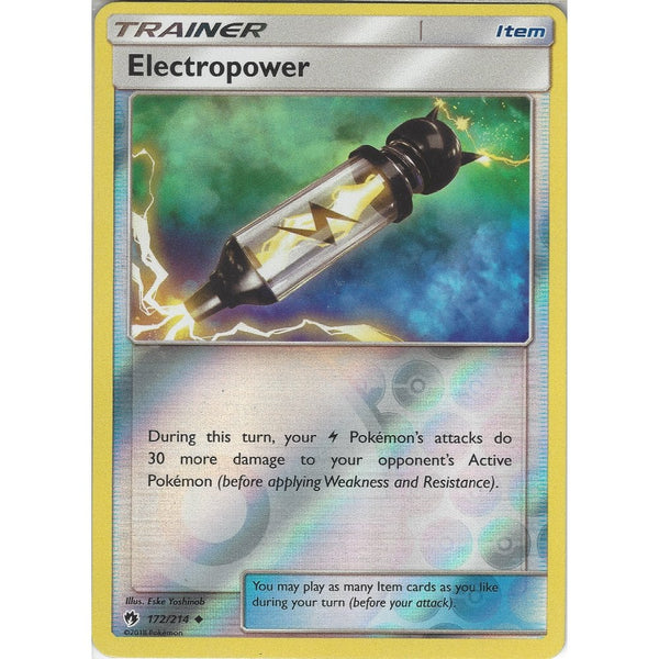 Pokemon Electropower - 172/214 - Uncommon Reverse Holo Card - SM8 Lost Thunder