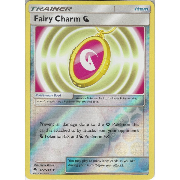 Pokemon Fairy Charm Dragon - 177/214 - Uncommon Reverse Holo Card - SM8 Lost Thunder