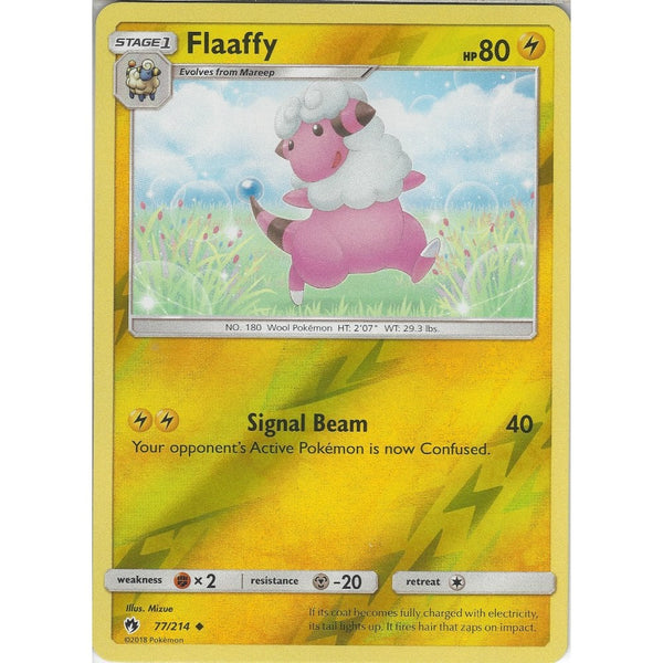 Pokemon Flaaffy - 77/214 - Uncommon Reverse Holo Card - SM8 Lost Thunder