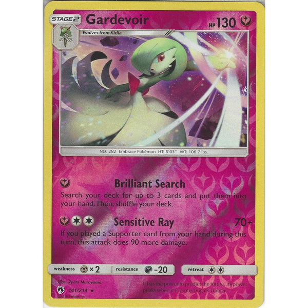 Pokemon Gardevoir - 141/214 - Rare Reverse Holo Card - SM8 Lost Thunder