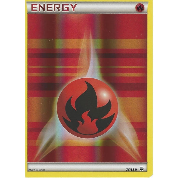 POKEMON GENERATION PACK CARD - FIRE ENERGY - 76/83 REV HOLO
