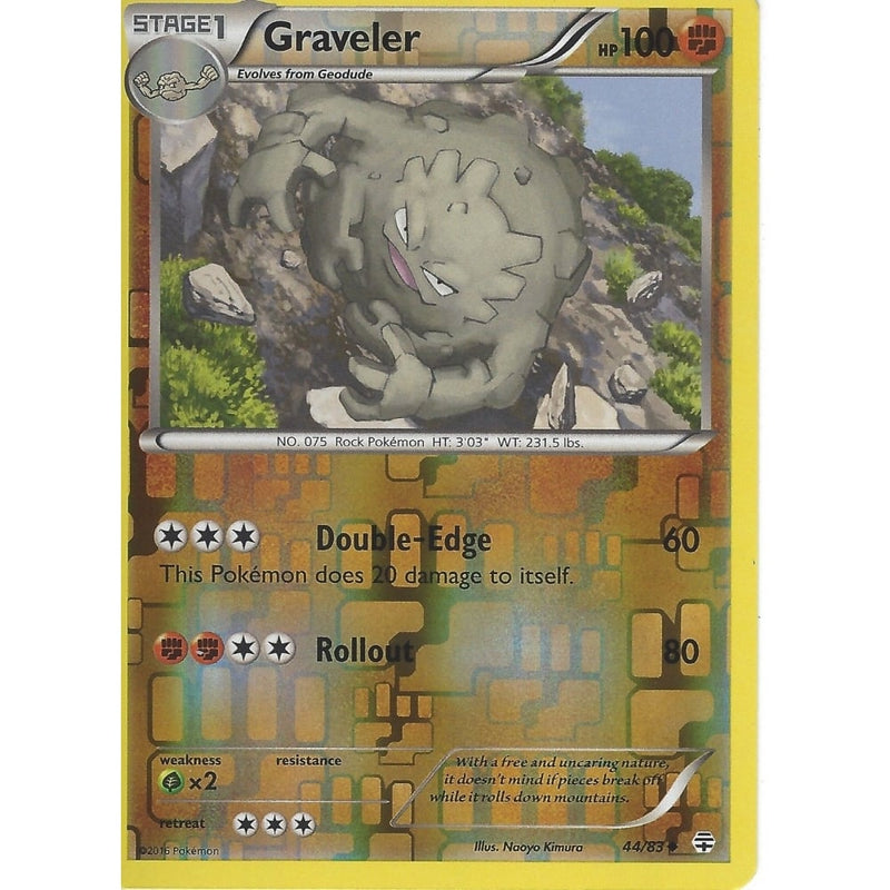 POKEMON GENERATION PACK CARD - GRAVELER 44/83 REV HOLO - Recaptured LTD POKEMON GENERATION PACK CARD - GRAVELER 44/83 REV HOLO - Recaptured LTD