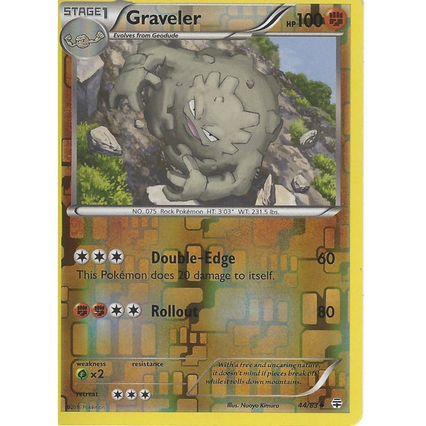 POKEMON GENERATION PACK CARD - GRAVELER 44/83 REV HOLO