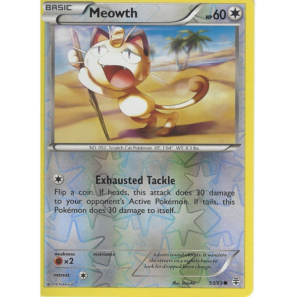 POKEMON GENERATION PACK CARD - MEOWTH 53/83 REV HOLO