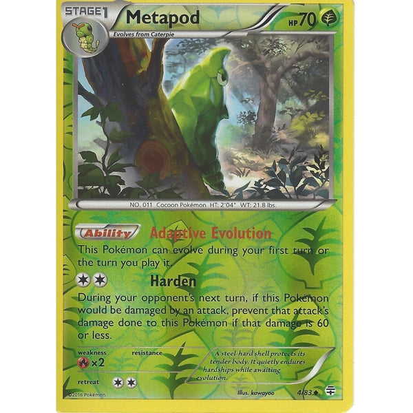 POKEMON GENERATION PACK CARD - METAPOD 4/83 REV HOLO
