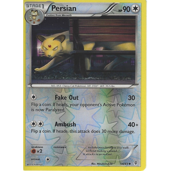 POKEMON GENERATION PACK CARD - PERSIAN 54/83 REV HOLO
