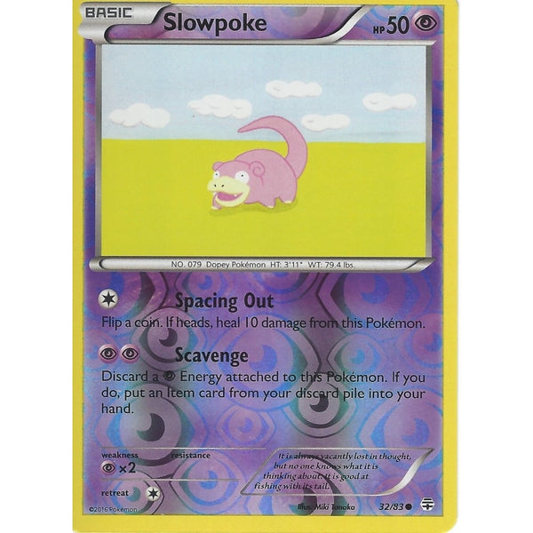 POKEMON GENERATION PACK CARD - SLOWPOKE 32/83 REV HOLO