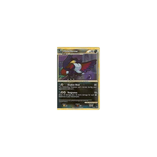 Pokemon HGSS Undaunted: HONCHKROW 16/90 RARE -Reverse Holo